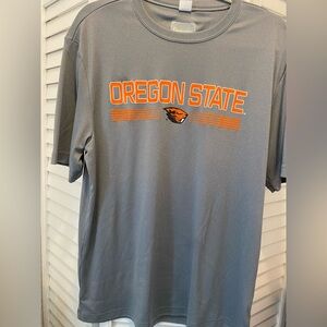 Oregon State Men’s “Beavers Short Sleeve Shirt” Size Large Gray/Orange logo EUC